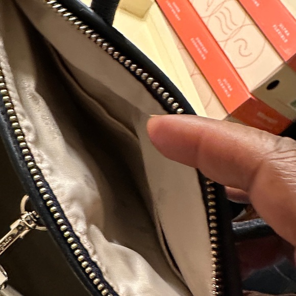 Kate Spade Navy Blue and Cream Satchel